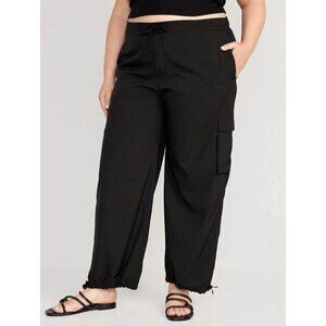 Old Navy Stretchtech Dry Quick Cargo Joggers Womens XXL 2X Black Soft Light Pant